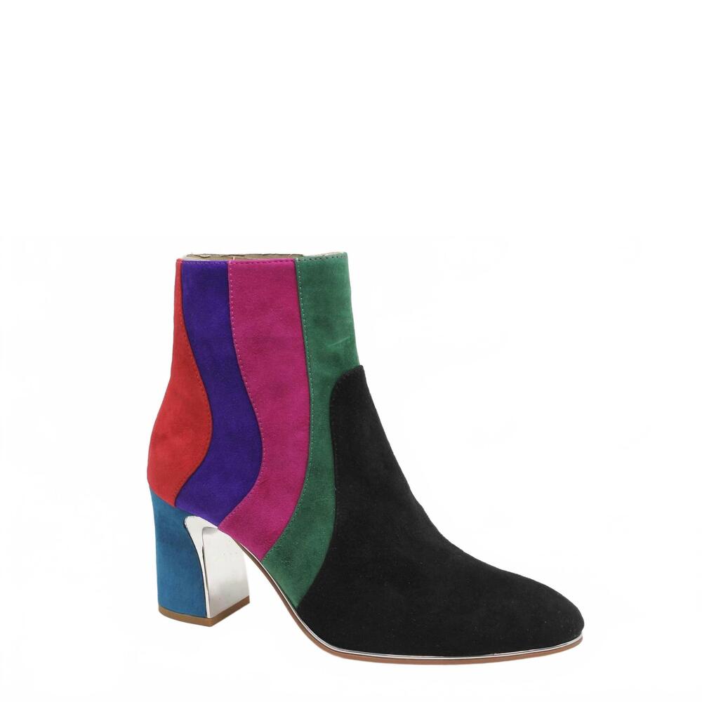 NEW DJANGO & JULIETTE women's kame leather ankle boots in winter multi